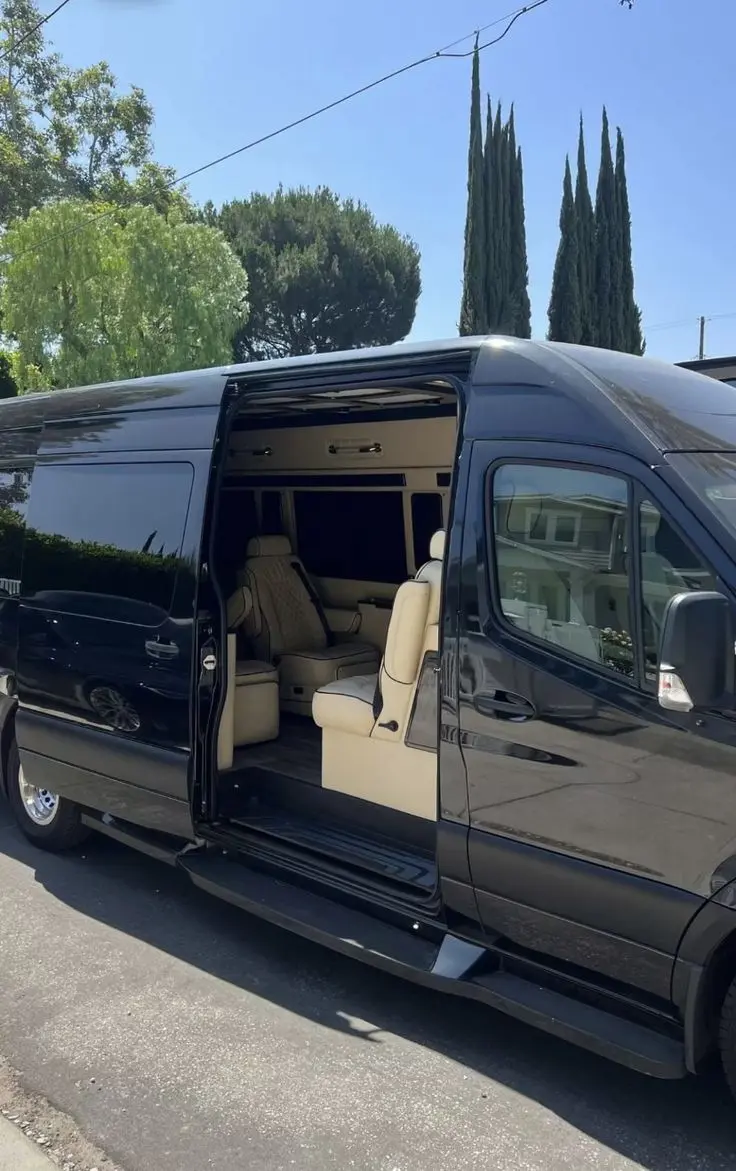 Party bus interior with LED lighting